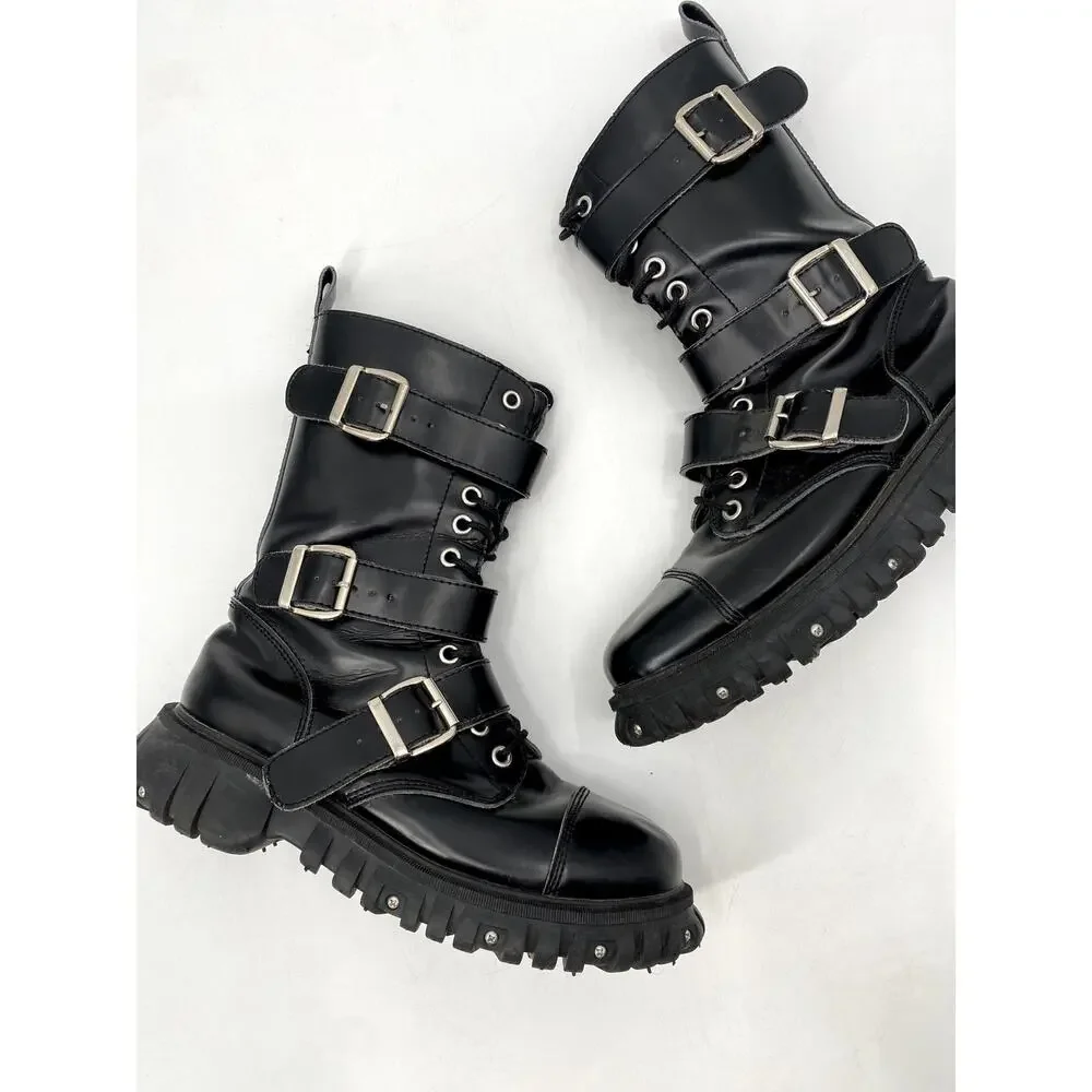 TUK Black TUKskin 3-Buckle Anarchic Airship Boot